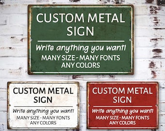 Custom Metal Sign, Custom Sign For Wall, Metal Street Sign, Make Your Own Street Sign, Custom Outdoor Sign, Parking Sign, Business Sign