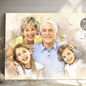 Add Loved One to Photo, Add Person To Photo Watercolor Portrait, Realistic Merge of Different Photos, Family Portrait, Gift For Grandma