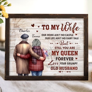 To My Wife Valentine Gift For Her, Personalized Valentines Day Print For Wife, Custom Couple Valentine Wall Art, Gift For Wife From Husband