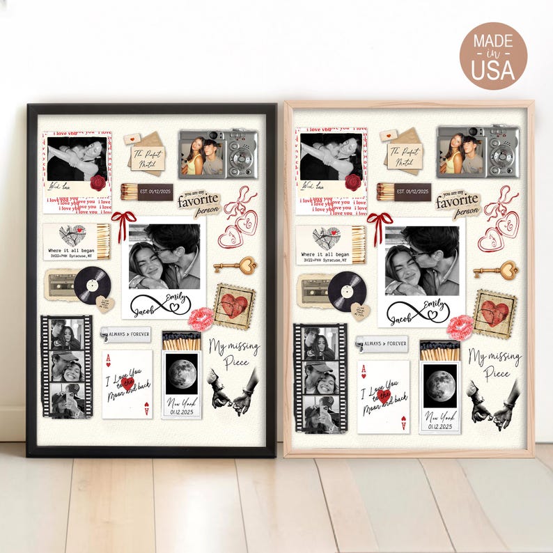 Personalized Valentine Gifts For Him, Custom Matchbox Art For Boyfriend, Anniversary Gift immagine 9