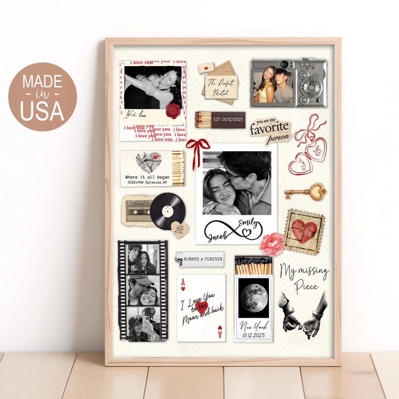 Personalized Valentine Gifts For Him, Custom Matchbox Art For Boyfriend, Anniversary Gift immagine 8