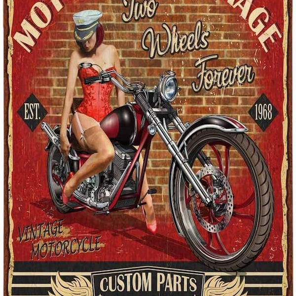Vintage Motorcycle Tin Signs Etsy