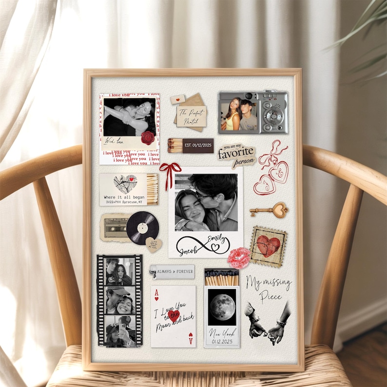 Personalized Valentine Gifts For Him, Custom Matchbox Art For Boyfriend, Anniversary Gift immagine 5