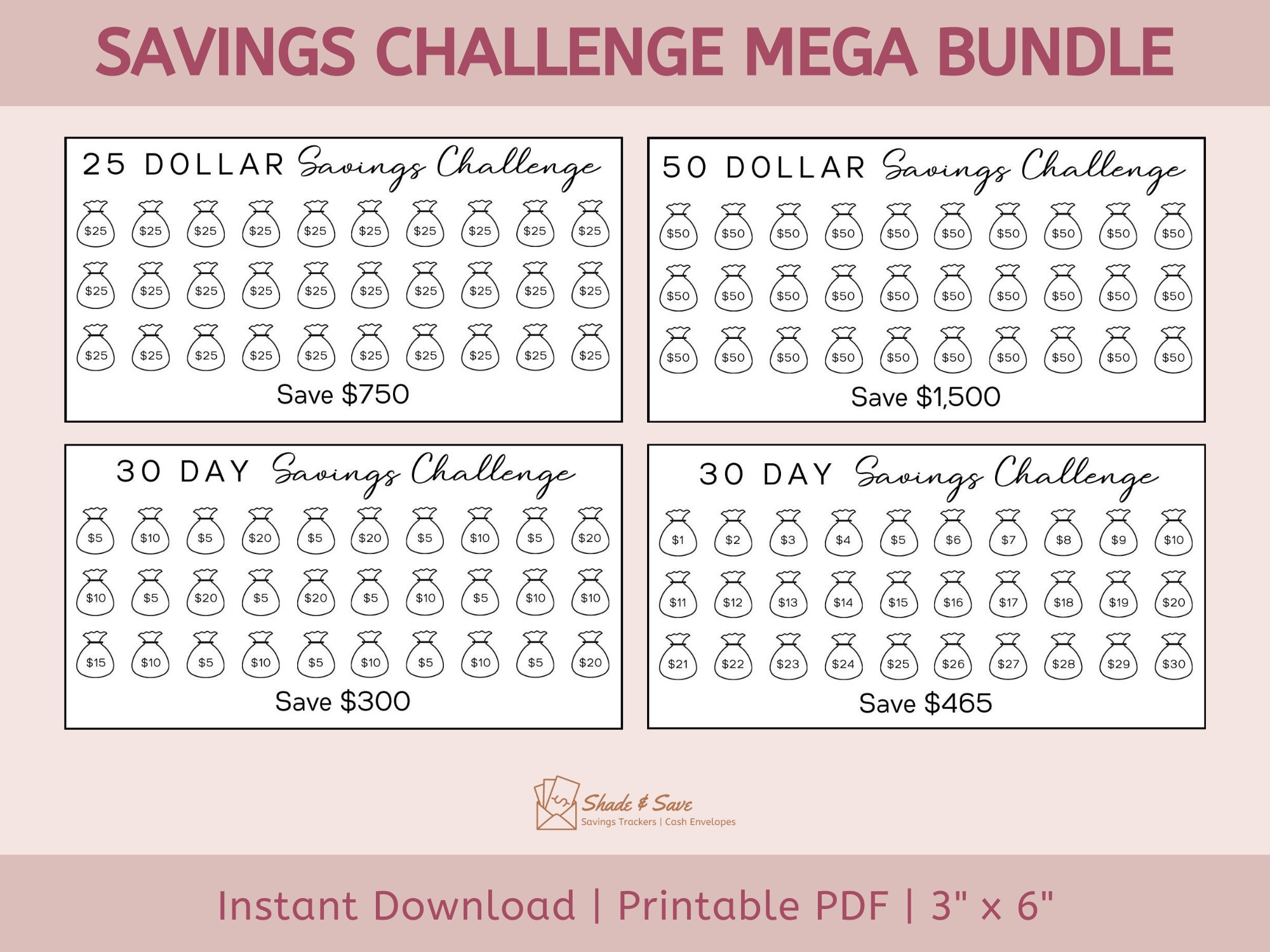 Low Income Savings Challenge Printable Money Saving - Etsy