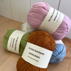 Soft Merino Wool Yarn: 50g Ball, 120m - Knitting & Crochet