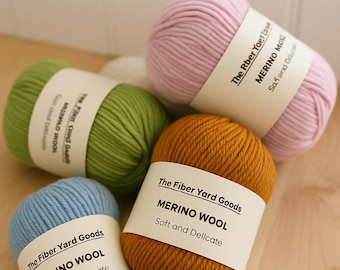 Soft Merino Wool Yarn: 50g Ball, 120m - Knitting & Crochet