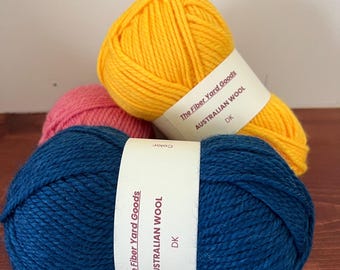 Australisch wolgaren: zacht DK-breigaren, streng van 100 g