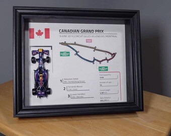 F1 Model Frame - 2013 Canadian Grand Prix Winner SEBASTIAN VETTEL RB9