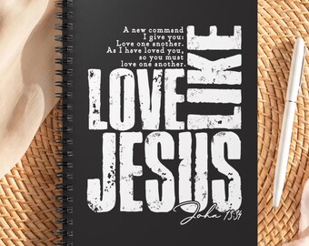 Christian Notebook Journal, Love Like Jesus Spiral Notebook, Faith Journal