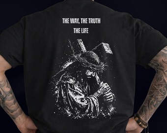 Comfort Colors® Christian Gym Shirt for Men and Women, Jesus Cross Graphic The Way The Truth The Life, Christian Warrior T-shirt