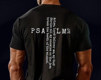 Christian Shirt Psalm 3:7 Faith Cross Lightweight T Shirt, Workout Gym Shirt for Men and Women, Christian Warrior T Shirt