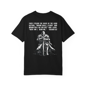 Comfort Colors® Christian Gym Shirt for Men and Women, Isaiah 6:8 Send Me, Christian Warrior T-shirt image 17