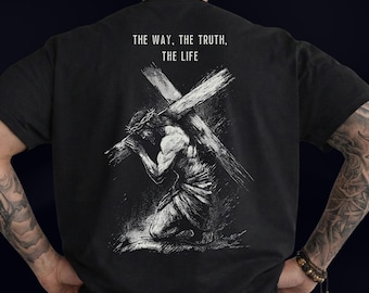 Comfort Colors® The Way Cross Jesus Shirt for Men & Women, Christian Warrior Shirt, Birthday Gift for Christian