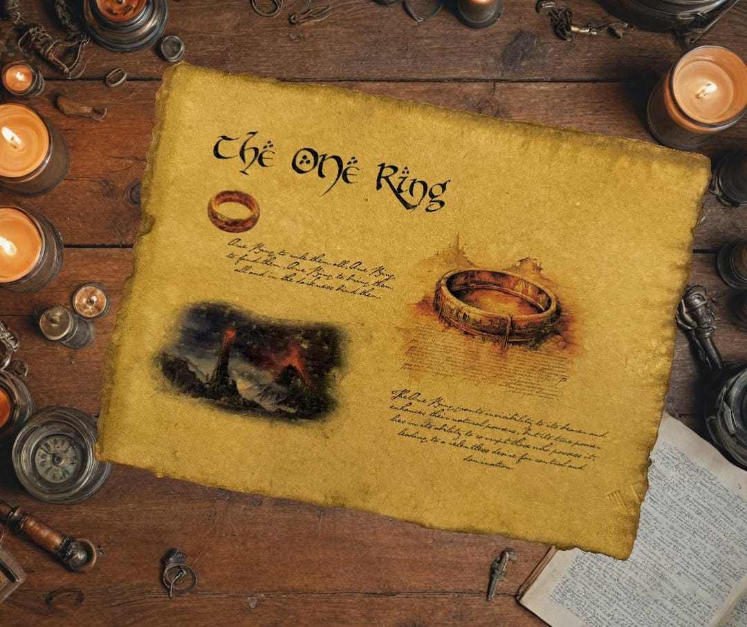The One Ring Lord of the Rings Sauron Art Print LOTR Scroll Gift for ...