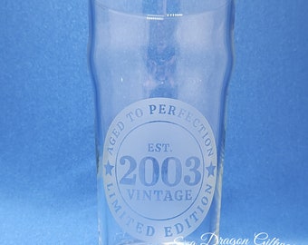 2003 - 21 - Engraved Nonic Pint Glass