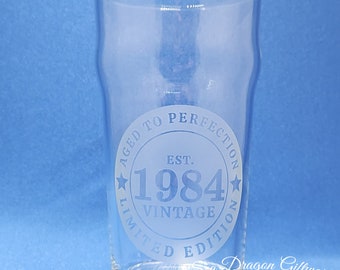 1984 - 40 - Engraved Nonic Pint Glass