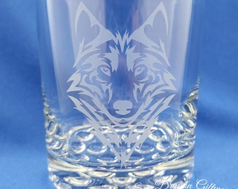 Wolf #1 - Engraved Dimple Spirit Glass #2