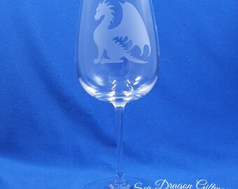 Dragon - Engraved Red Wine Glass