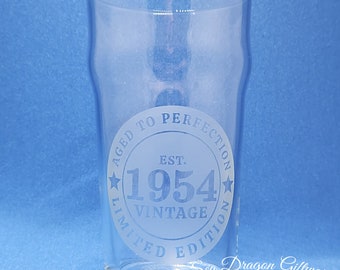 1954 - 70 - Engraved Nonic Pint Glass