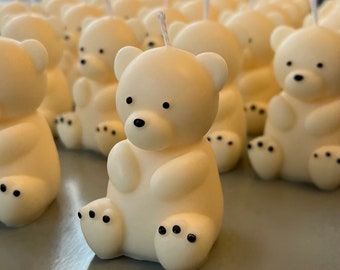 Wholesale Mini Teddy Bear Candle | Bulk Baby Shower Gift | Nursery Room Decor | Cute Teddy Candle | Teddy Bear Candle Bulk