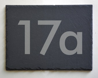 House number slate (20 x 15 cm) personalized – Haus Edel front door house wall entrance name plate name family