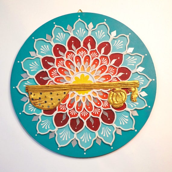 Lippan Art Wall Decoration: Veena, Rustic Bohemian Mirror Art - Etsy
