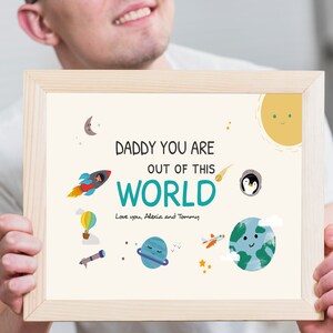 Cadeau personnalisé pour la fête des pères | | Impression artistique | Première fête des pères 2024 | Cadeau de fête des pères d'un enfant, d'une fille ou d'un fils | Cadeau pour papa | Meilleur papa