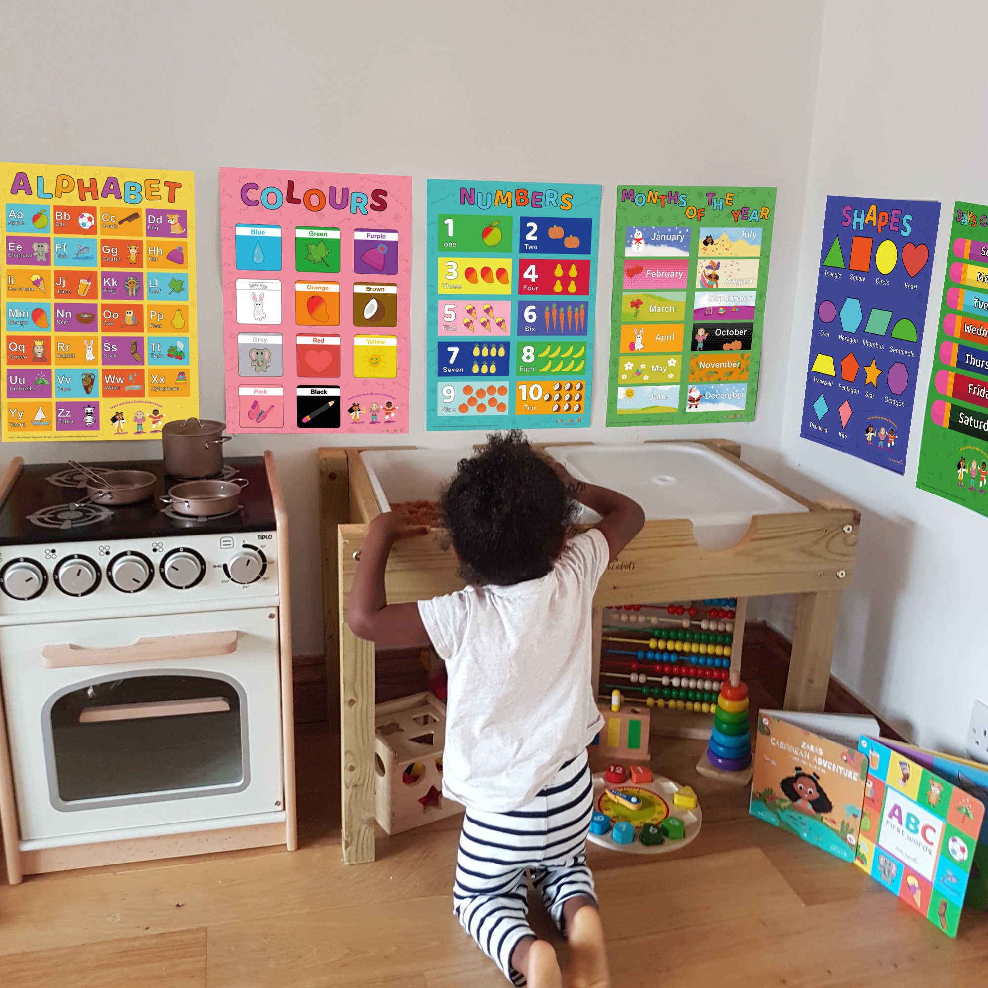 Set of 6 educational posters ~ Alphabet and Numbers posters ~ Posters for children's room ~ Playroom ~ Homeschool Learning ~ Classroom Decor