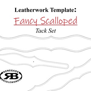 Op de afbeelding: Lederbewerkingssjabloon voor een fancy gegolfde tackset. De sjabloon bevat drie stukken, elk met een gegolfde rand.