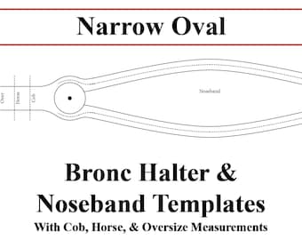 Template: Narrow Oval Bronc Halter & Noseband Templates for Leatherwork