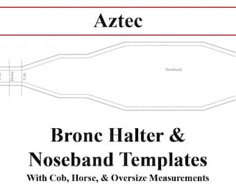 Template: Aztec Bronc Halter & Noseband Templates for Leatherwork
