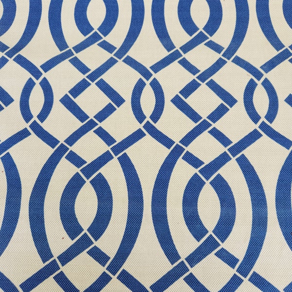 Blue Geometric Lattice Solarium Fabric by Richloom