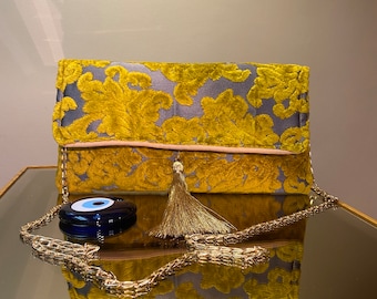 Fluwelen avondtasje, handgemaakte damestas, fluwelen boho-clutch, unieke handtassen, dameshandtas, portemonnee, clutch portemonnee, fluwelen clutch