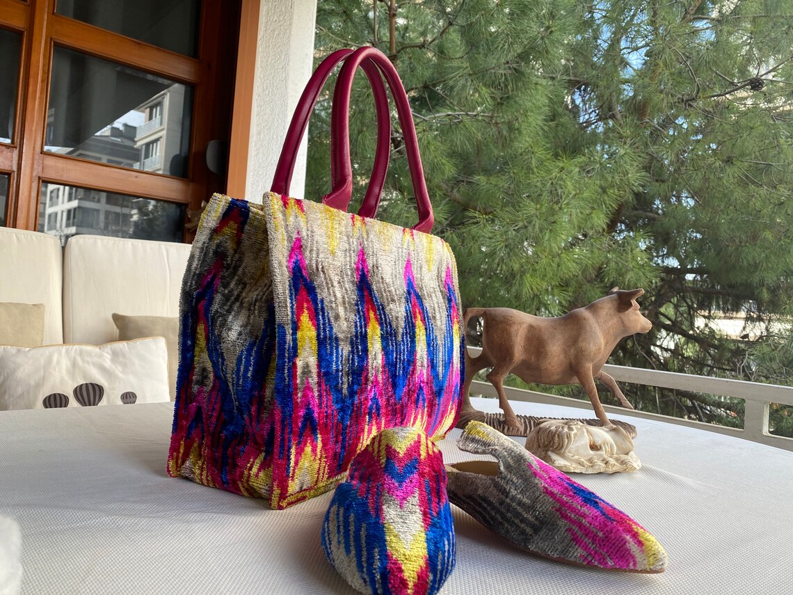 Silk Velvet Ikat Totebag 008
