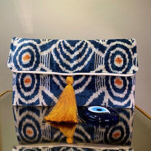The Limited Edition Classic Ikat Clutch, Silk Velvet Handbag, Ikat Silk ...