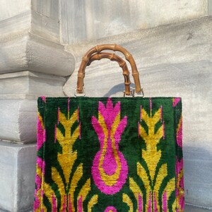Silk Velvet Ikat Totebag 045