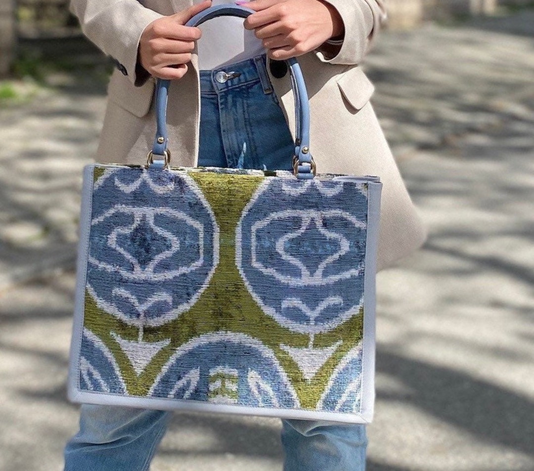 Silk Velvet Ikat Oversize Bag 005