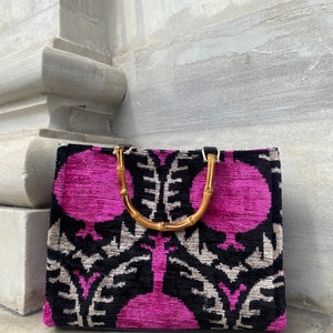 CYC Blue Ikat Velvet Tote Bag main image 1