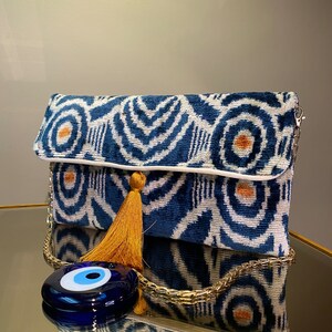 The Limited Edition Classic Ikat Clutch, Silk Velvet Handbag, Ikat Silk ...