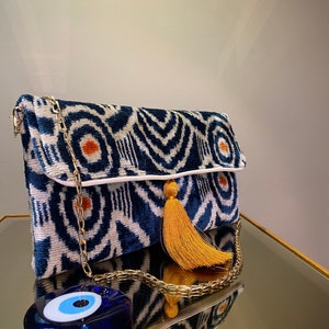 The Limited Edition Classic Ikat Clutch, Silk Velvet Handbag, Ikat Silk ...