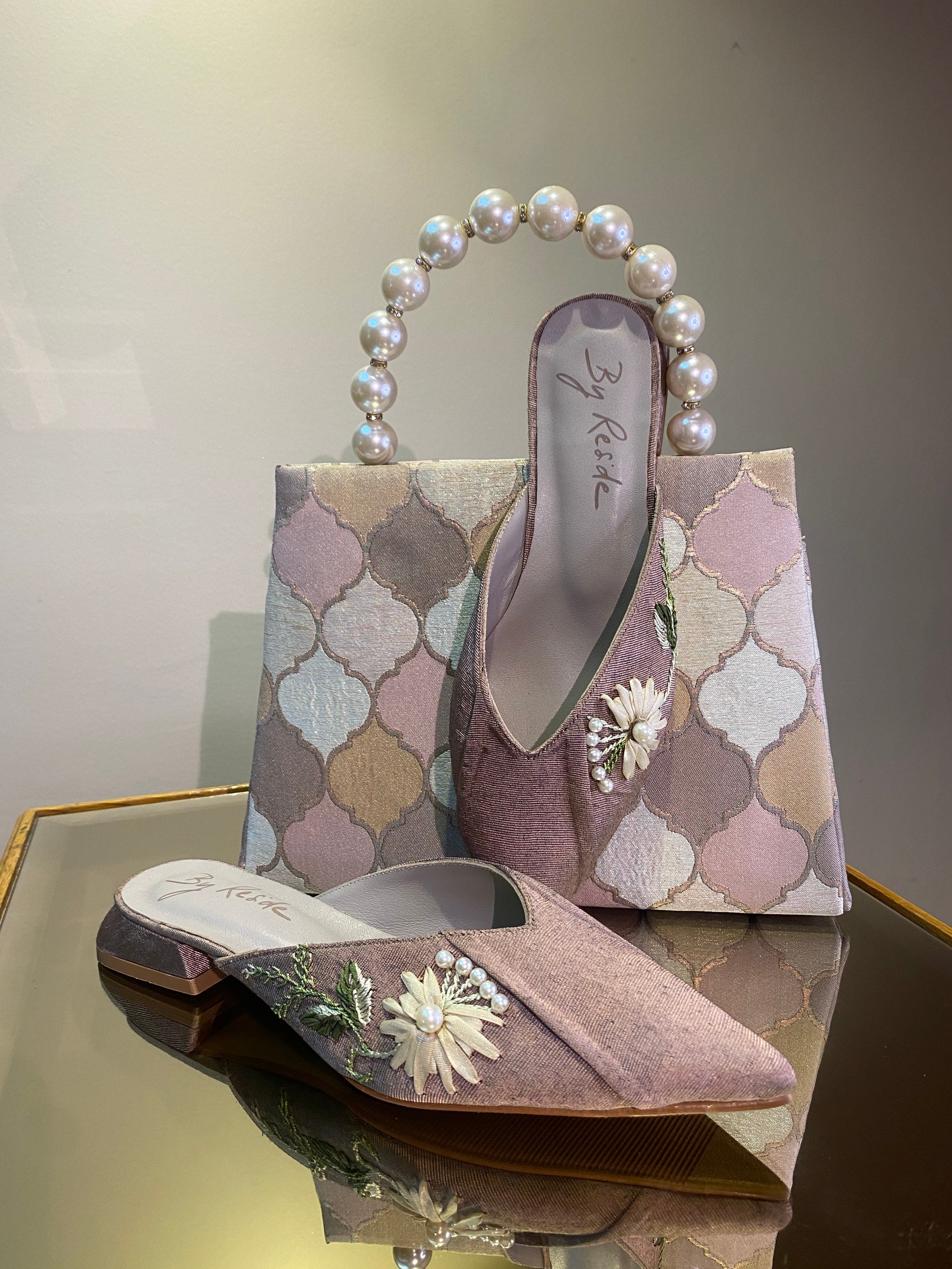 Embridered Silk Special Shoes With Mini Heel Handmade Etsy