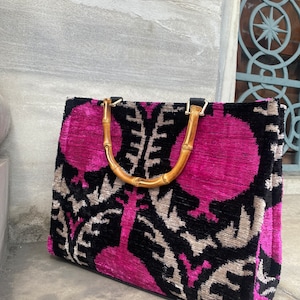 CYC Blue Ikat Velvet Tote Bag main image 0