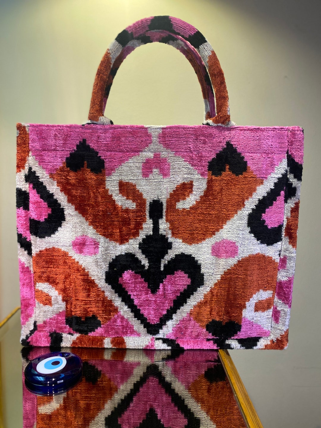 Silk Velvet Ikat Totebag 035