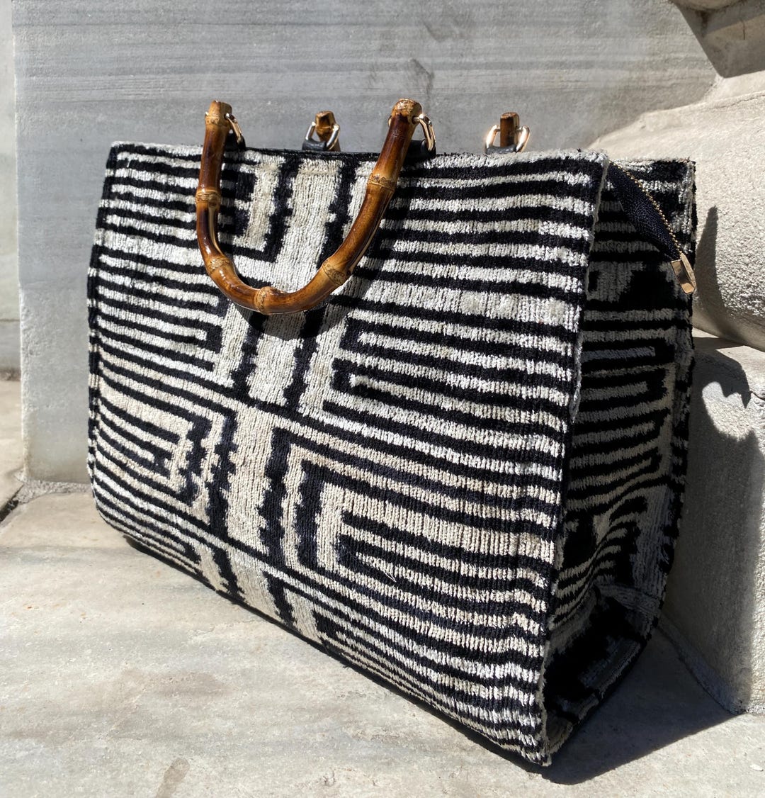 Silk Velvet Ikat Oversize Bag 007