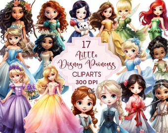 Watercolor Little Princess Clipart, Princess Clipart, Little Princess PNG, Watercolor Princess , Chiby Princess Clipart, Toddler Princess