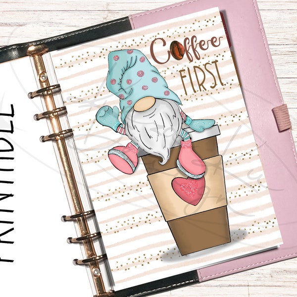 Coffee Gnome Dashboard, Coffee Printable Dashboards, Gnome Dashboard, A5 planner, Planner, Dashboard Planner, Pocket Planner, Coffee Gnome