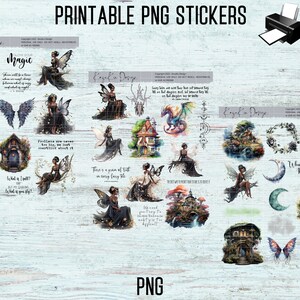Fairy PRINTABLE Stickers, Black Fairy Printable Stickers, Black Girl Printable Stickers, Fantasy Printable Stickers, Magic Printable Sticker