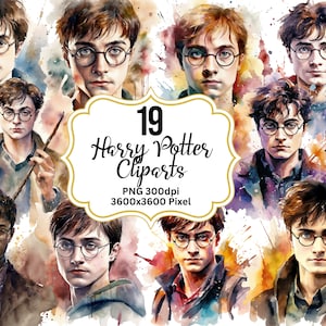 Wizard Watercolor Cliparts - 19 Watercolor Harry Wizard Cliparts, Magic Clipart, Wizardry, Magic PNG, Harry Cliparts, Wizard PNG, Commercial