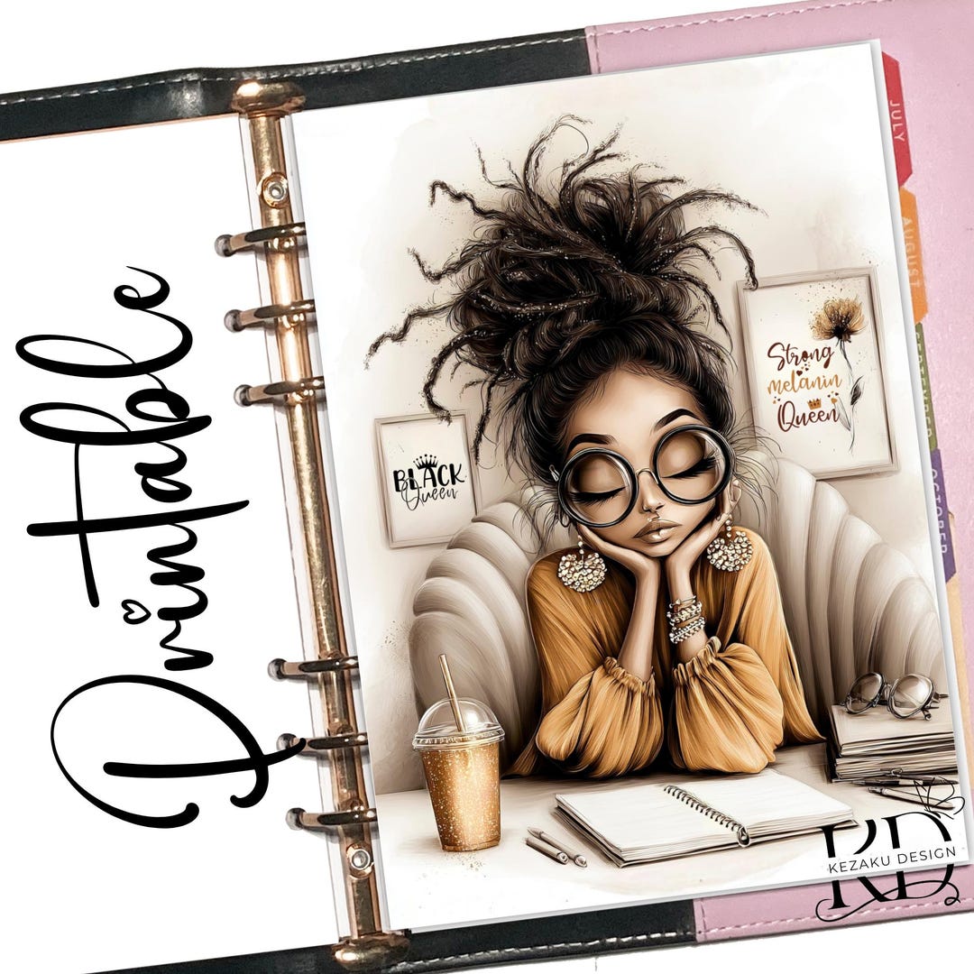 Black Queen Planner Divider Printable, Melanin Queen Planner Dashboard ...