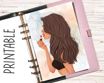 Girl Planner Dashboard, Printable Planner Dashboards, Girl Dashboard, A5 planner, Planner, Girl Dashboard Planner, Pocket Planner, Dashboard